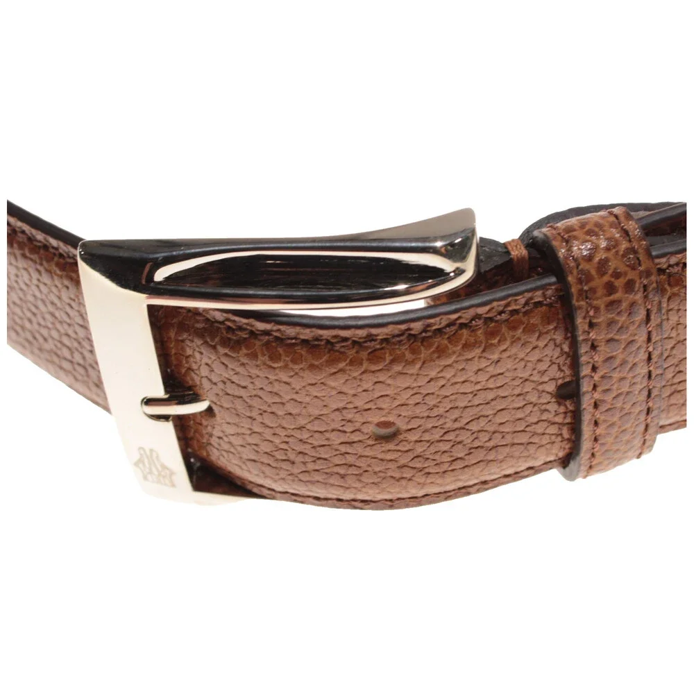 Di Bianco NWT Cut to Size Dress Belt In Solid Brown Pebbled Leather One Size